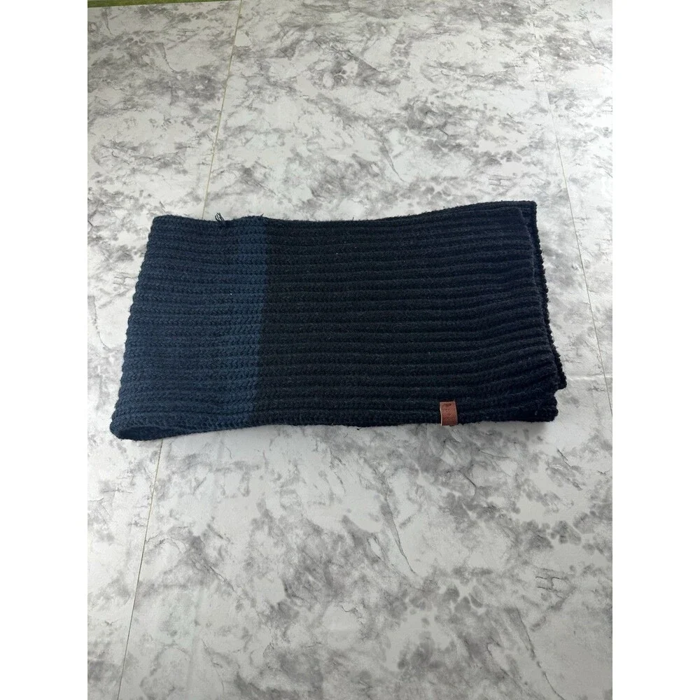 Bickley & Mitchel unisex Basic Rib Scarf, Twist, ONE Size Blue & dark blue